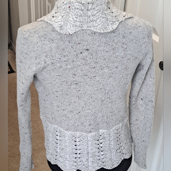 Crocheted & Knit Open Front Cardigan   Size SP - Picture 3 of 7